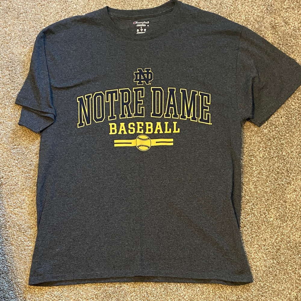 Champion Dark Gray Notre Dame Baseball Tee Men’s Large